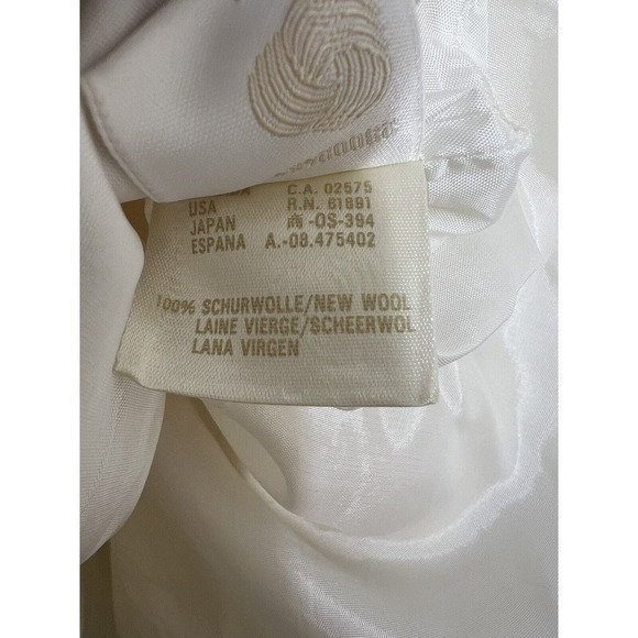 Vintage Escada Wool Dress Size 36 US Small S Ivory Classic Preppy Jeweled - Picture 6 of 8